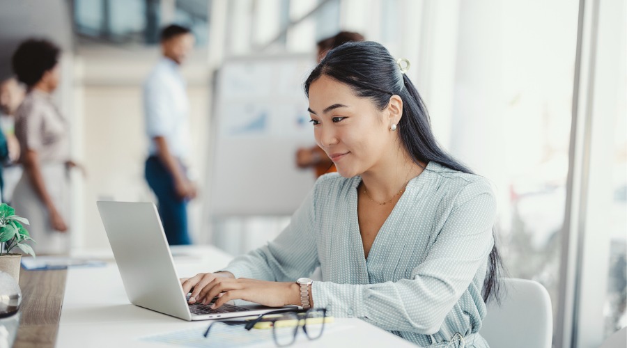 office worker on laptop